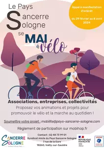 Pays Sancerre Sologne Appel à projets Mai à vélo 2024